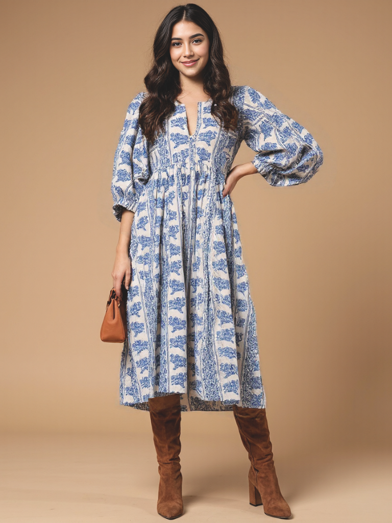 Bouquet Blue Dress